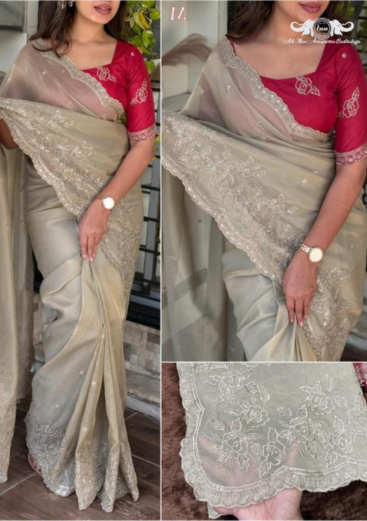 Luxurious Banarasi Soft Silk Saree with Traditional Paisley Butti Weaving set of 1