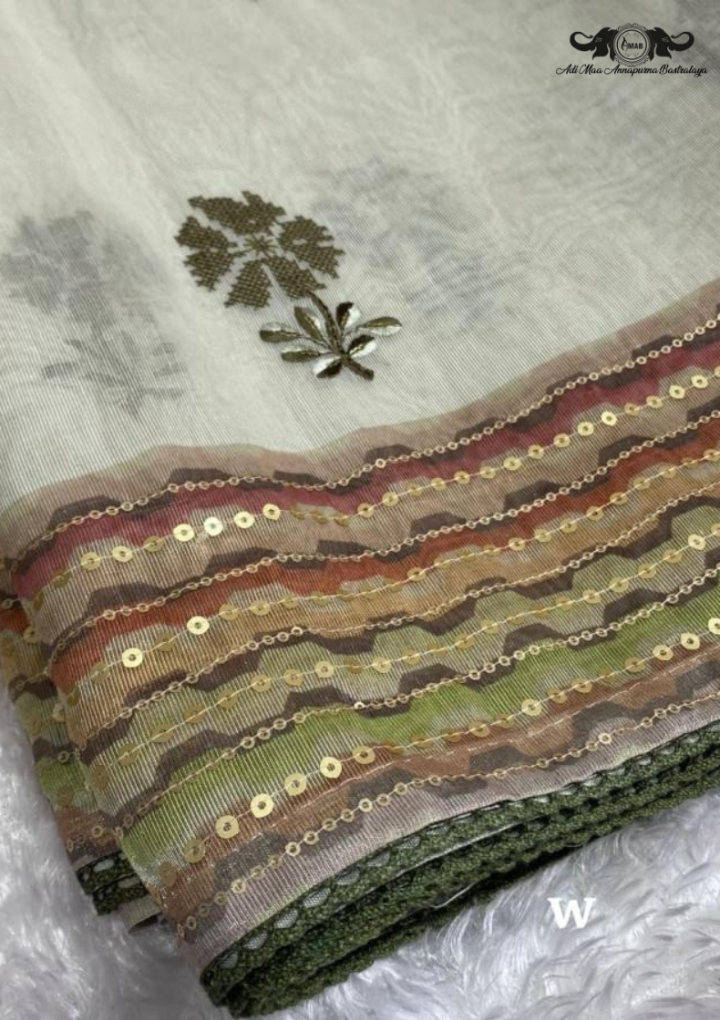 Cotton Blend Digital Print Saree with Intricate Elephant Motifs set of 1