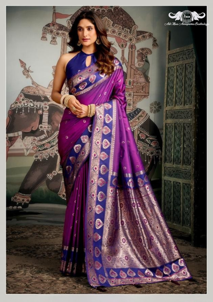 Cotton Blend Digital Print Saree with Intricate Elephant Motifs set of 6