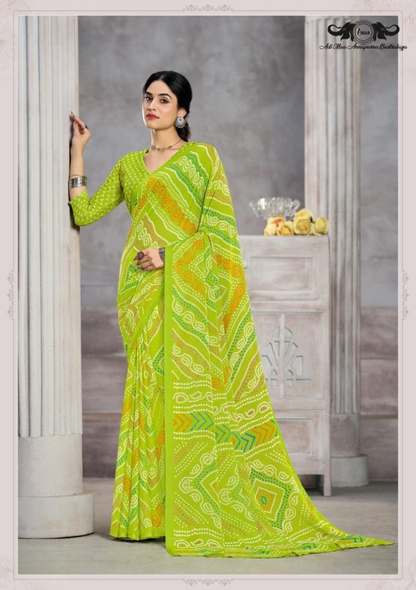 Cotton Blend Digital Print Saree with Intricate Elephant Motifs set of 12