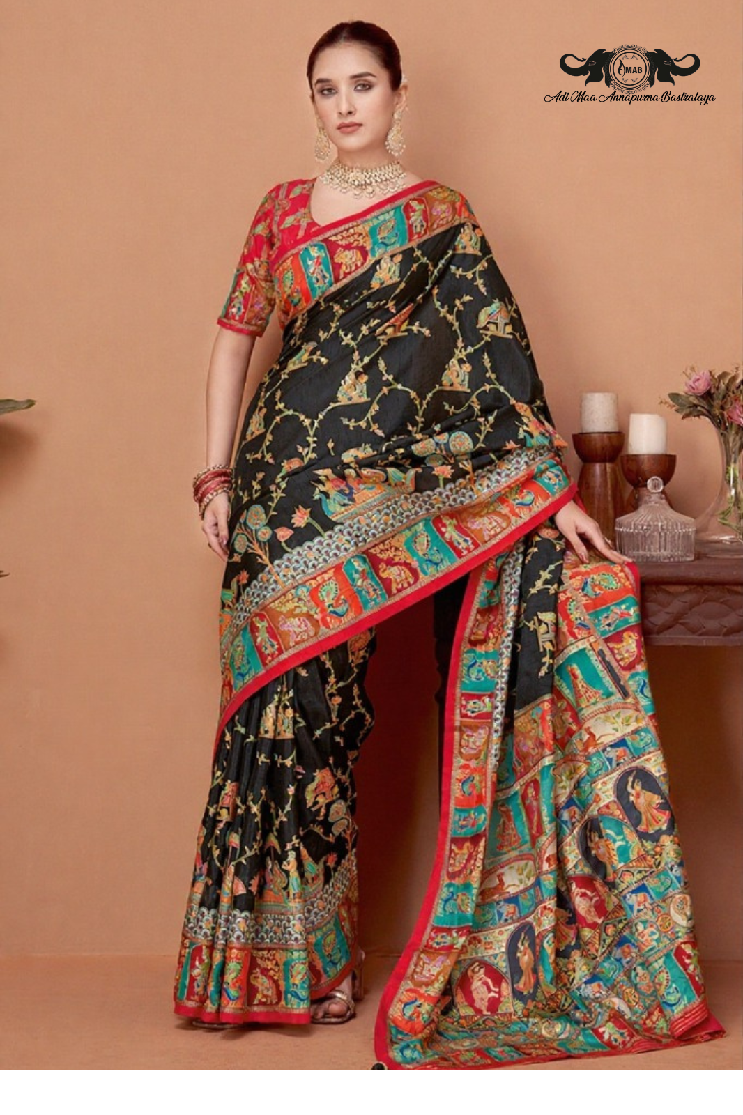 Elegant Traditional Madhubani Printed Silk Saree Collection