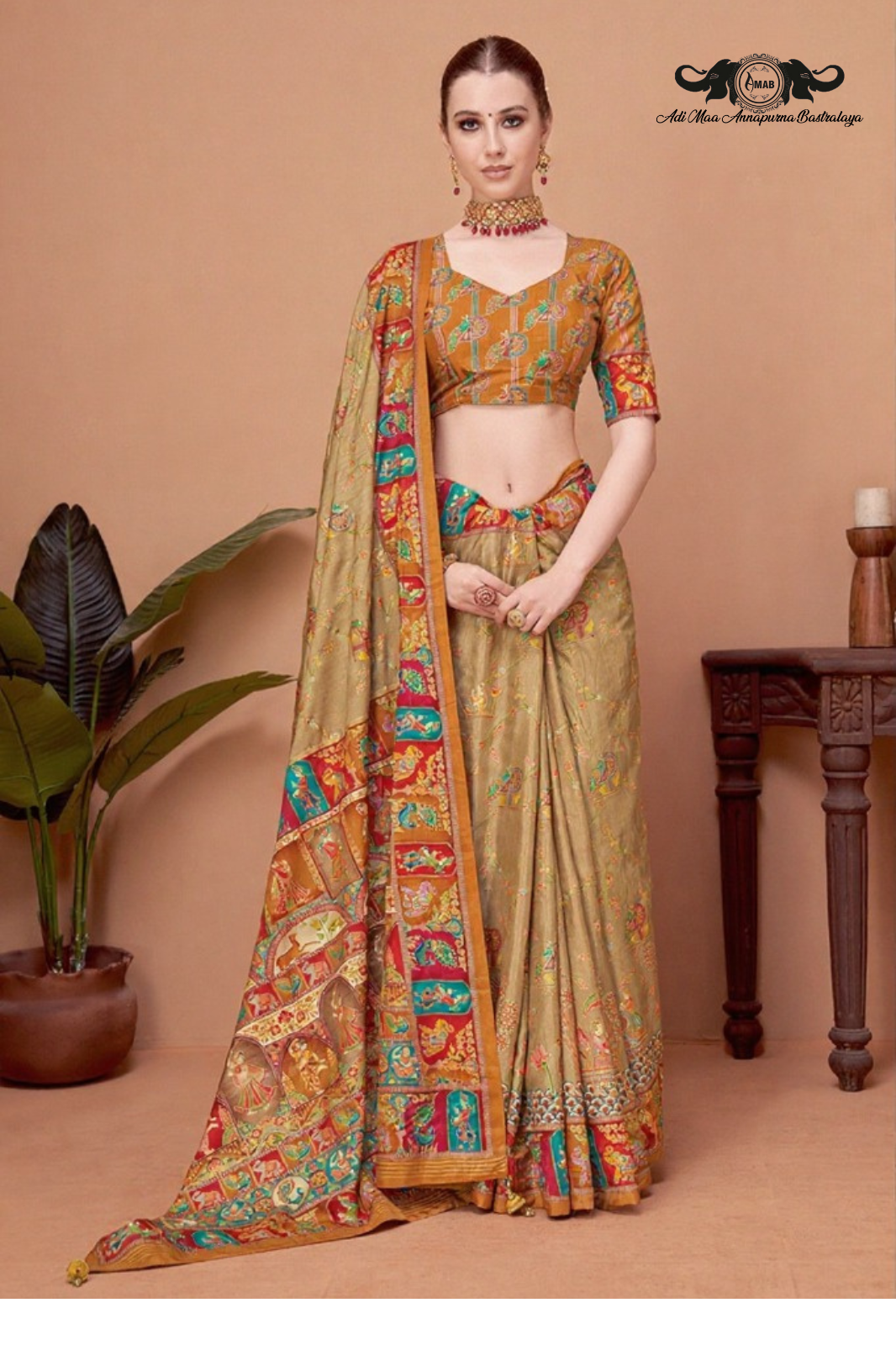 Elegant Traditional Madhubani Printed Silk Saree Collection