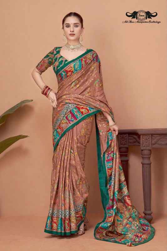 Elegant Traditional Madhubani Printed Silk Saree Collection