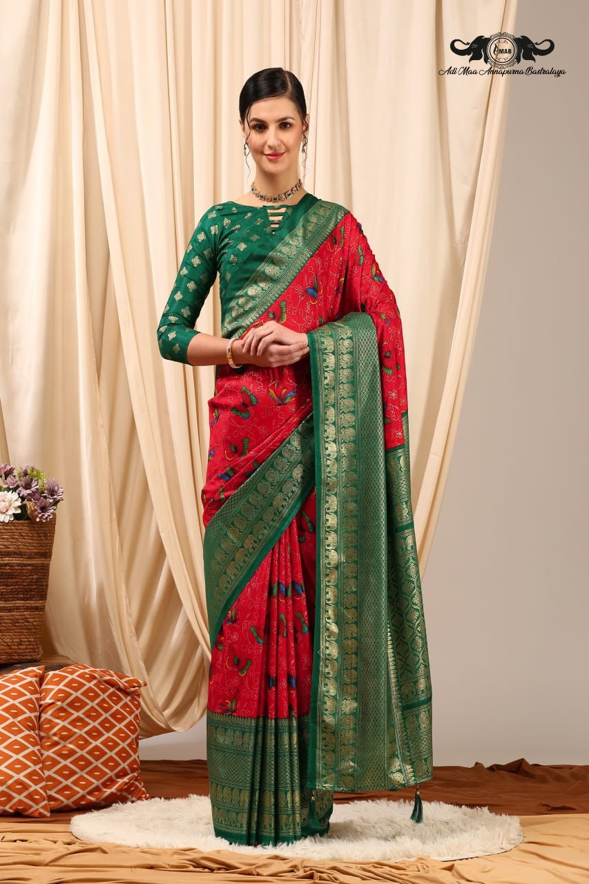 Luxurious Silk Blend Designer Sarees with Rich Zari Borders