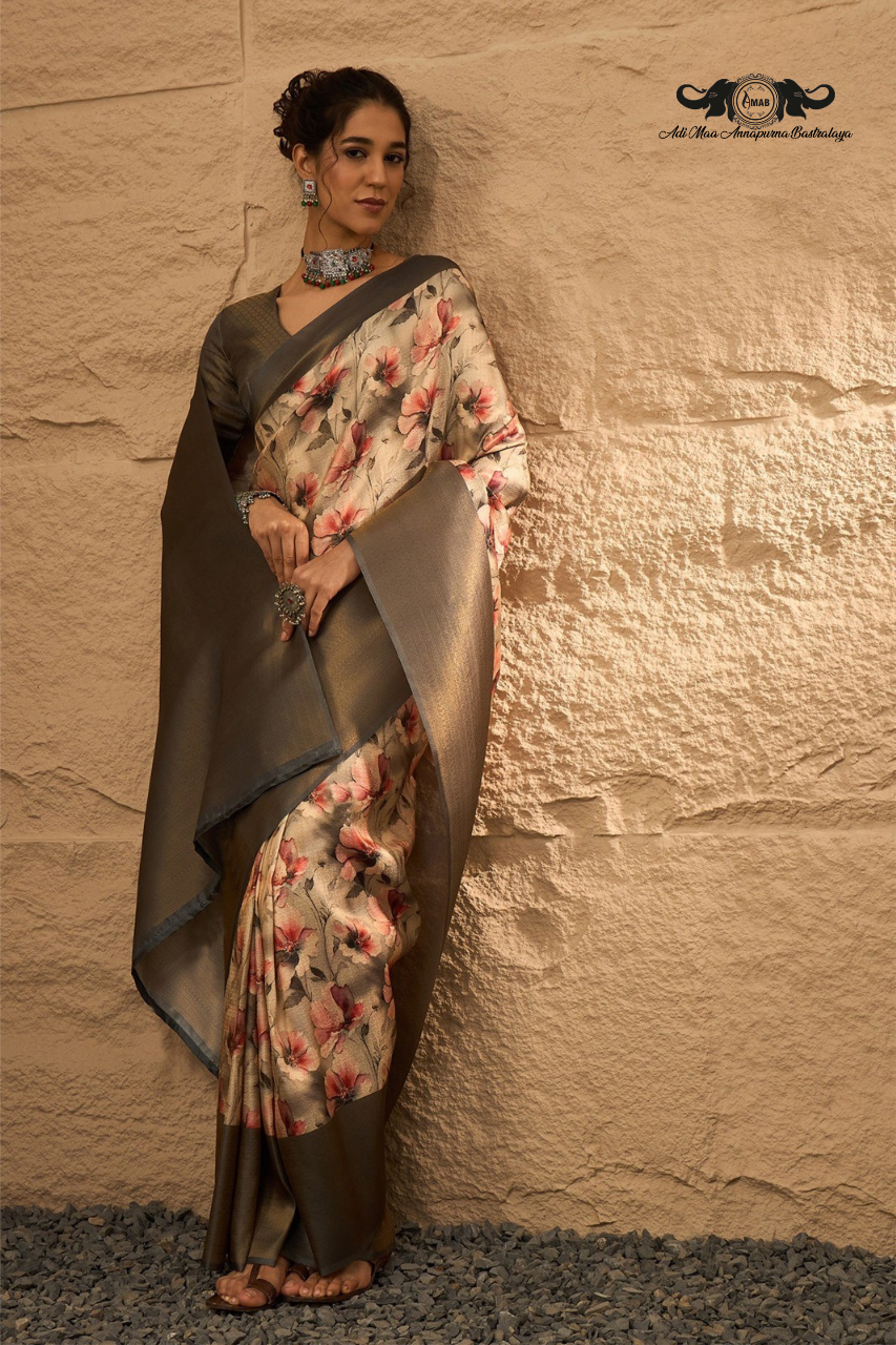 Modern Digital Print Saree with Rich Contrast Border