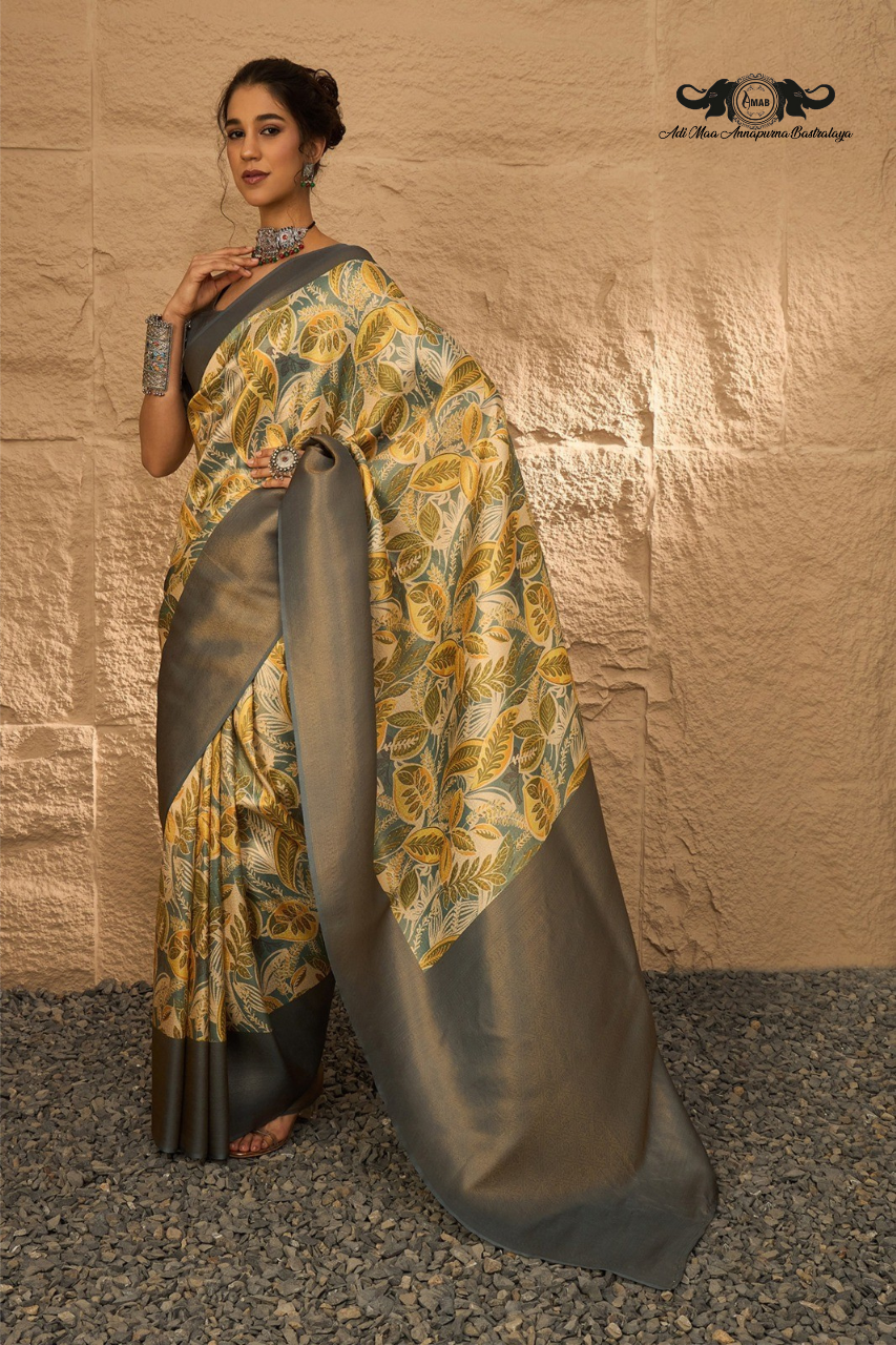 Modern Digital Print Saree with Rich Contrast Border