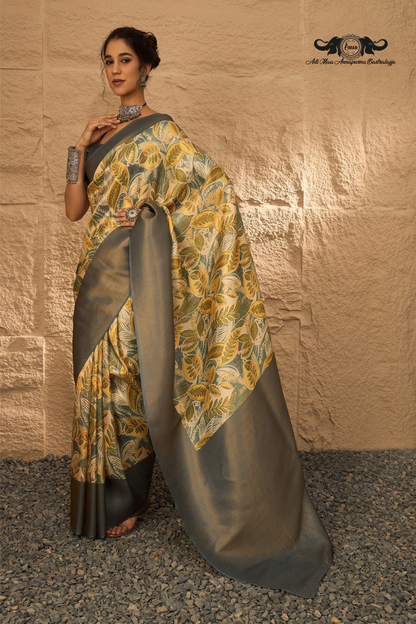 Modern Digital Print Saree with Rich Contrast Border