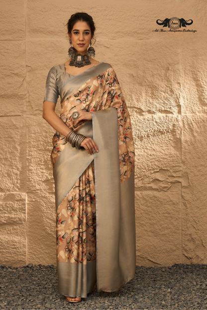 Modern Digital Print Saree with Rich Contrast Border