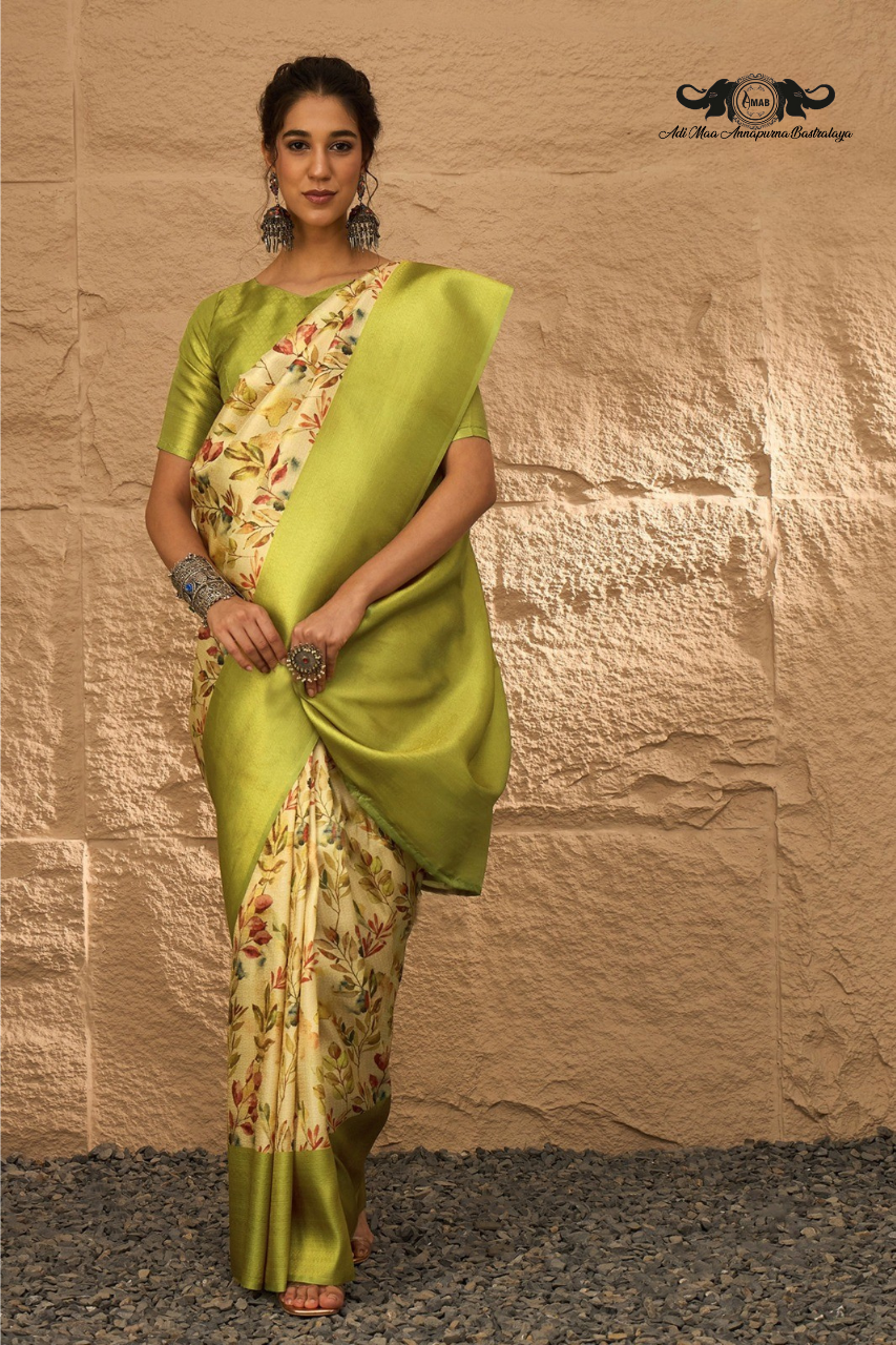 Modern Digital Print Saree with Rich Contrast Border