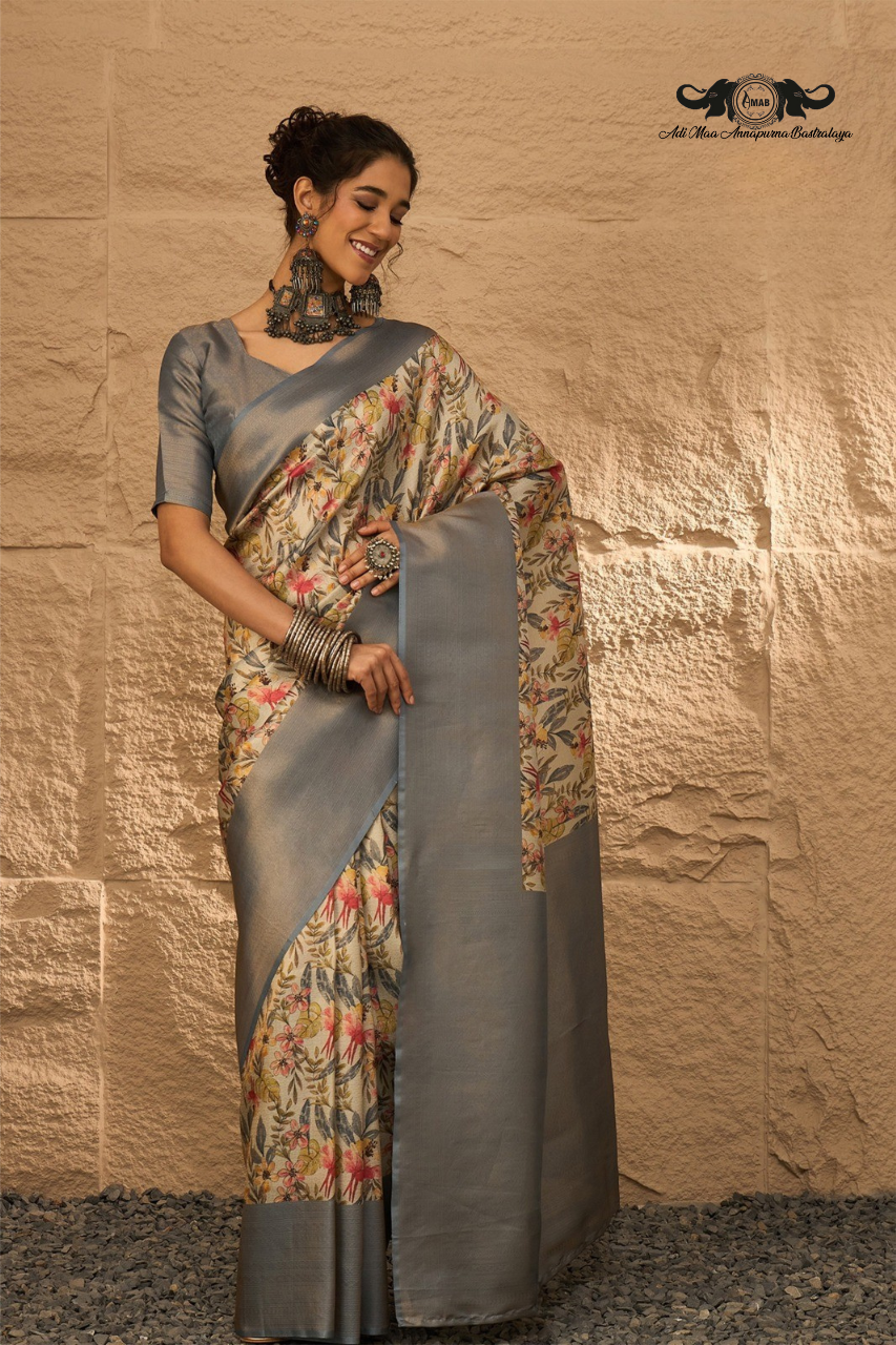 Modern Digital Print Saree with Rich Contrast Border