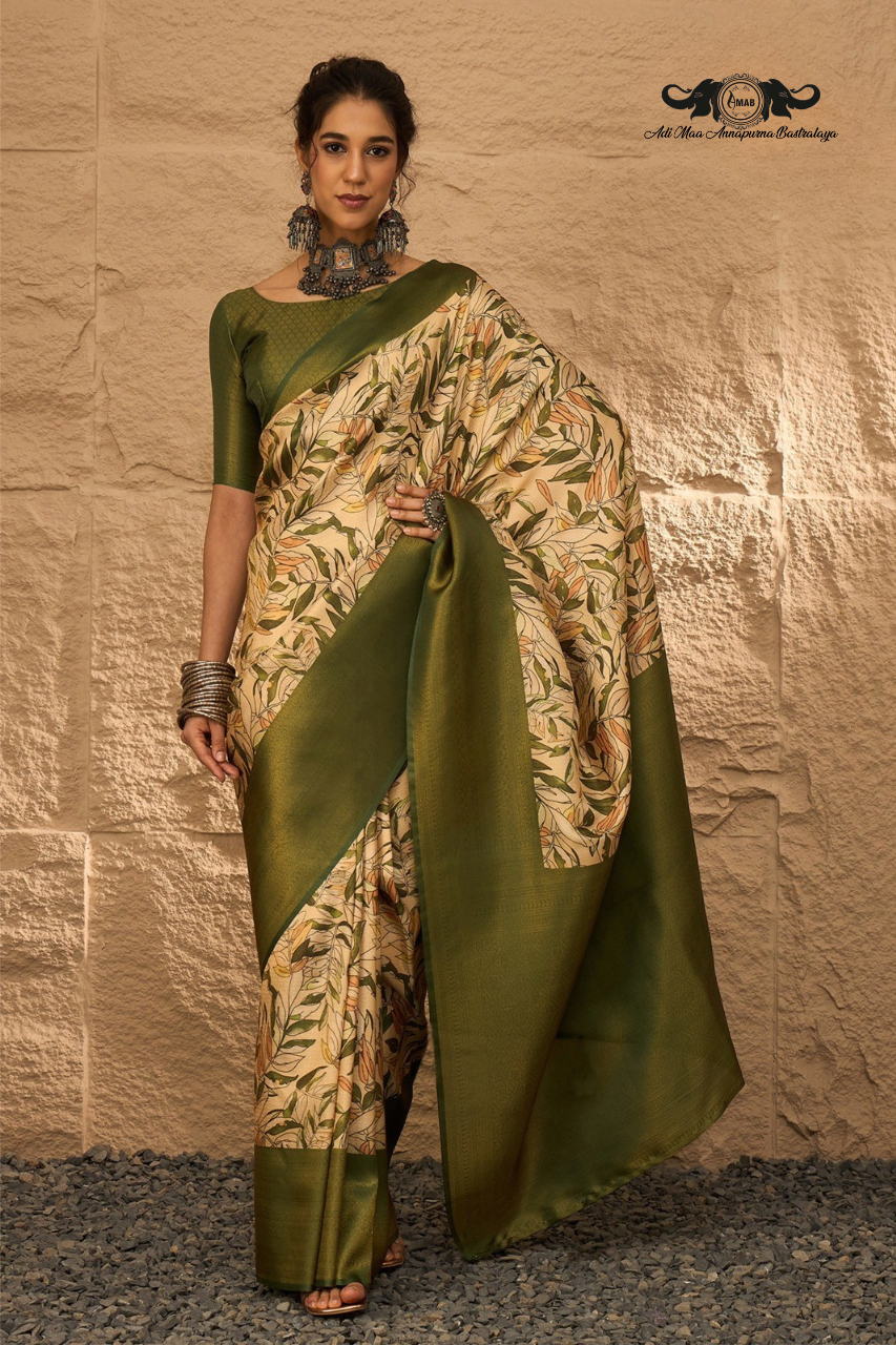 Modern Digital Print Saree with Rich Contrast Border