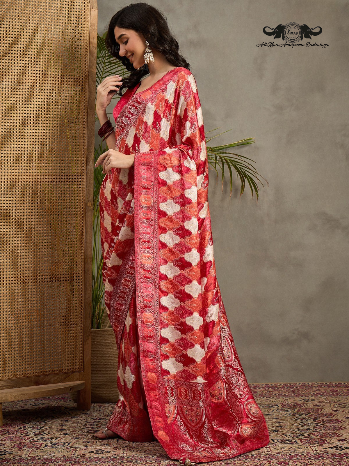 Woven Silk Blend Saree with Rich Designer Print