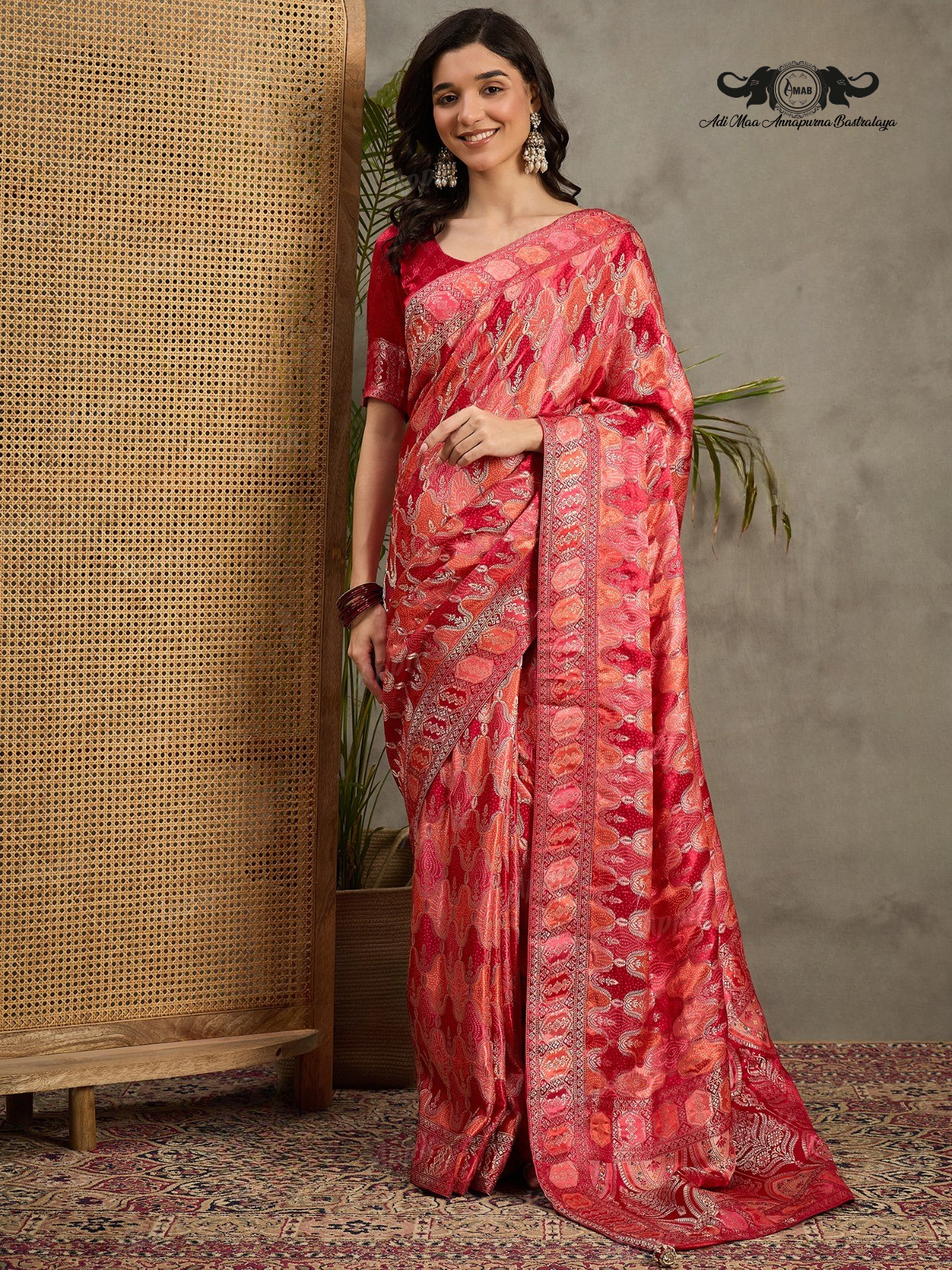 Woven Silk Blend Saree with Rich Designer Print