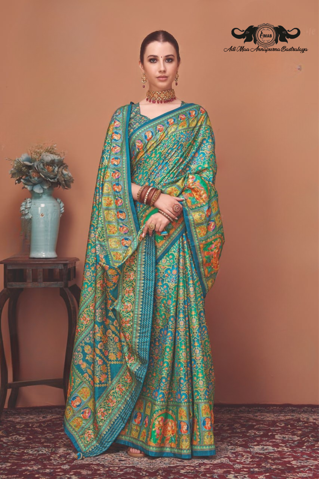 Luxurious Art Silk Saree with Traditional Pichwai Digital Print