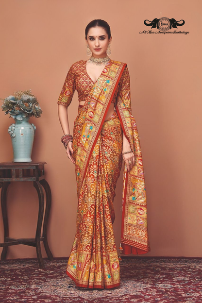 Luxurious Art Silk Saree with Traditional Pichwai Digital Print