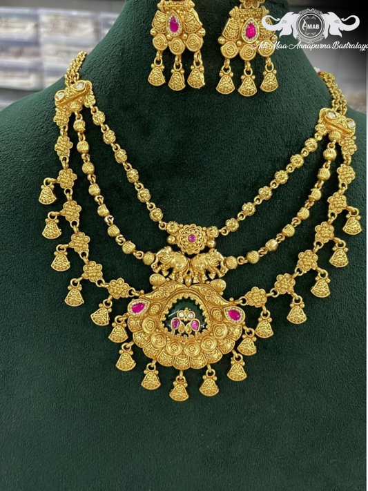 Wholesale Antique Gold Rajwadi Meena Choker Set