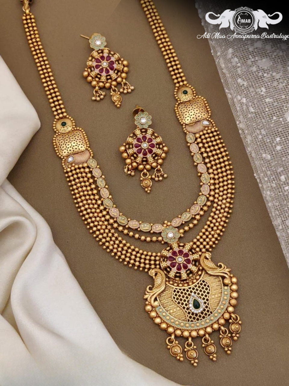 Wholesale Antique Multi-Layer Haram Meenakari Set - Bulk