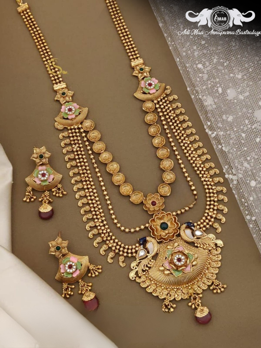 Wholesale Antique Multi-Layer Haram Meenakari Set - Bulk