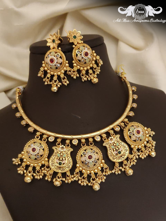 Wholesale Antique Rajwadi Choker Set Meenakari - Bulk Buy