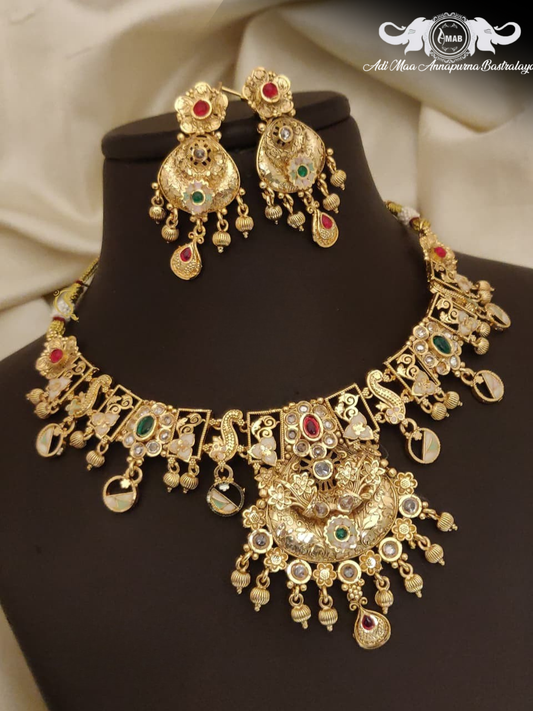 Wholesale Antique Choker Set Multi-Color Meenakari - Bulk