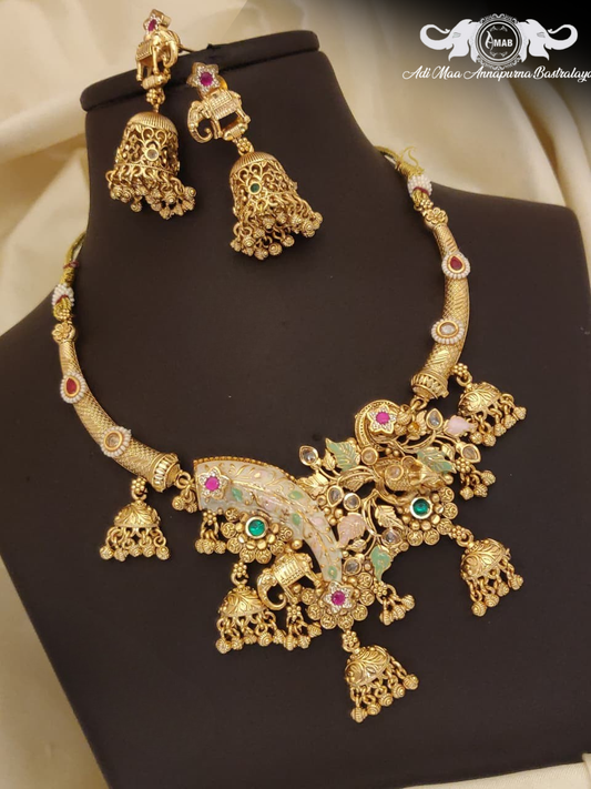 Wholesale Antique Chokshi Heritage Jhumka Choker Set - Bulk