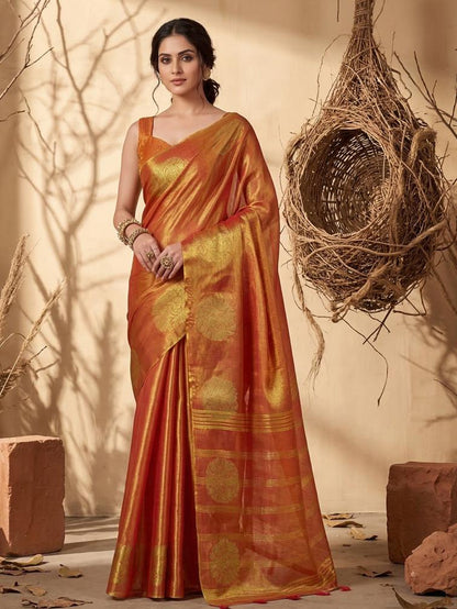 Wholesale Suvarna Soft Tissue Silk Saree with Fancy Latkan set of 6