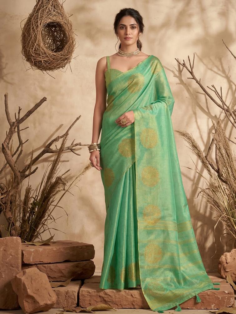 Wholesale Suvarna Soft Tissue Silk Saree with Fancy Latkan set of 6