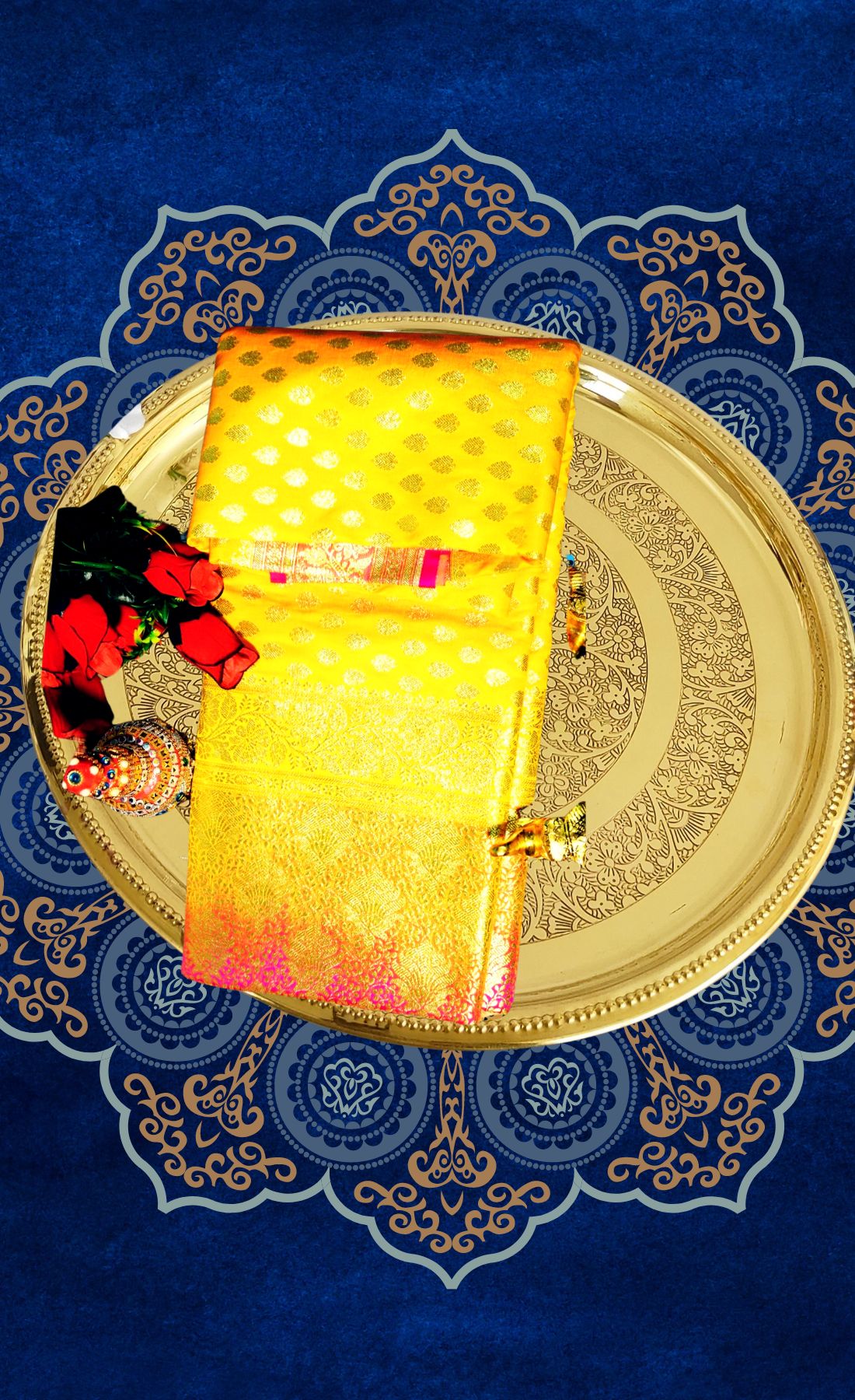 Yellow Buta, Rani Contrasts Benarani Saree